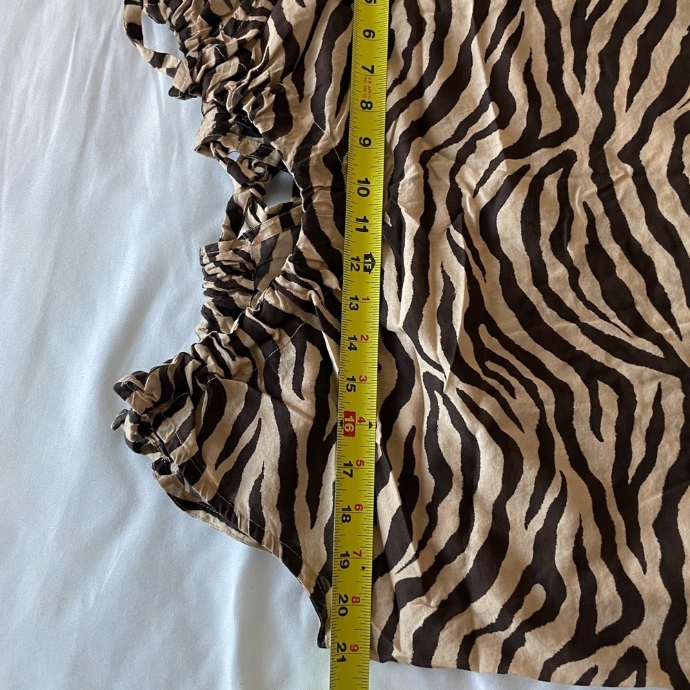 J. Crew Swingy Organic Cotton-voile Beach Dress Zebra Stripe Sleeveless Pullover - Picture 11 of 15